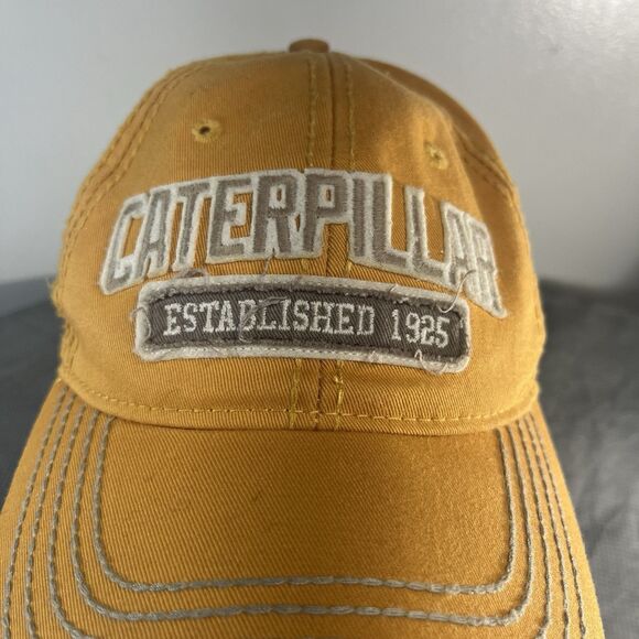 CAT Caterpillar Established 1925 Embroidered Adjustable Cap Yellow - Picture 2 of 15